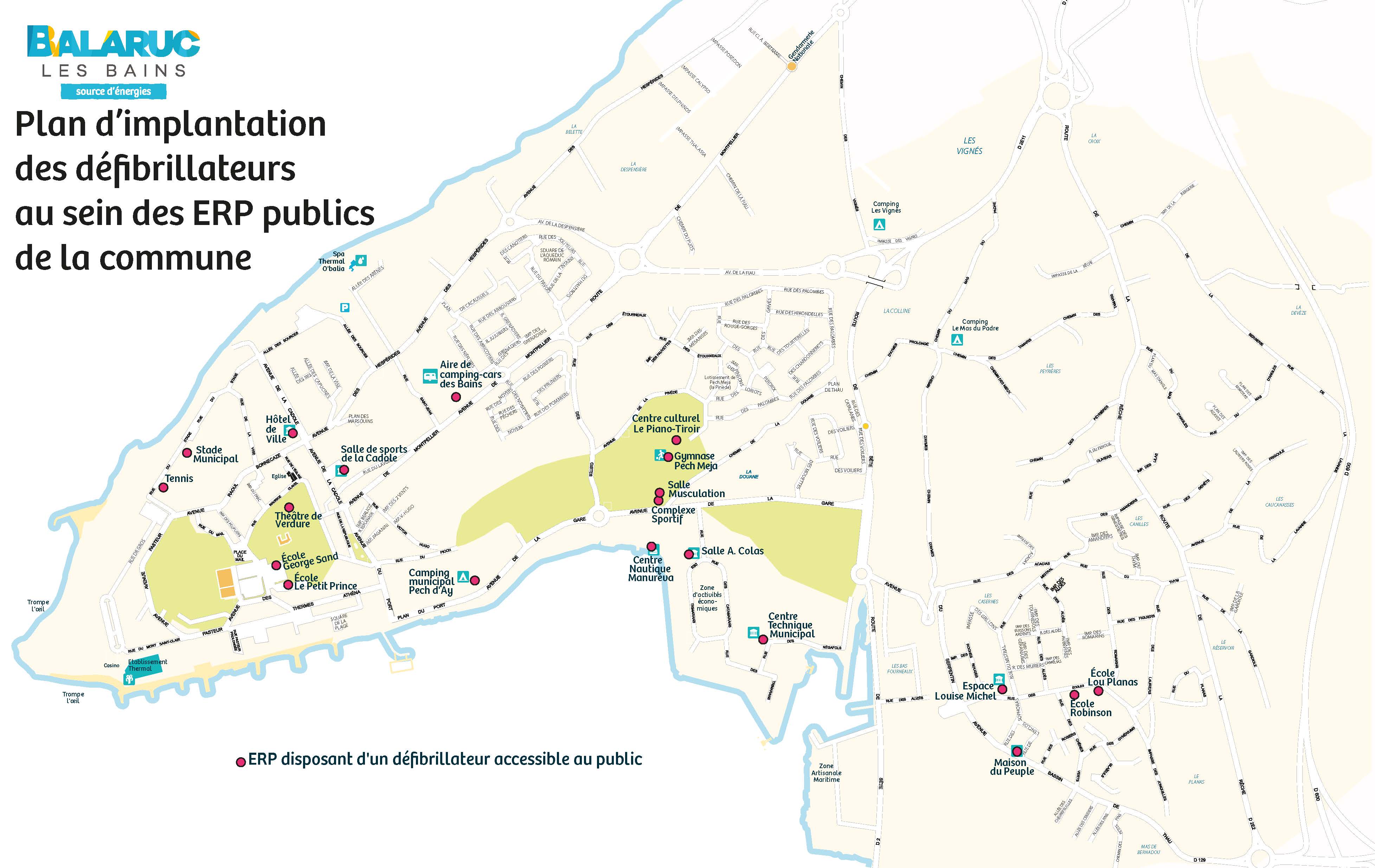 carte défibrillateurs