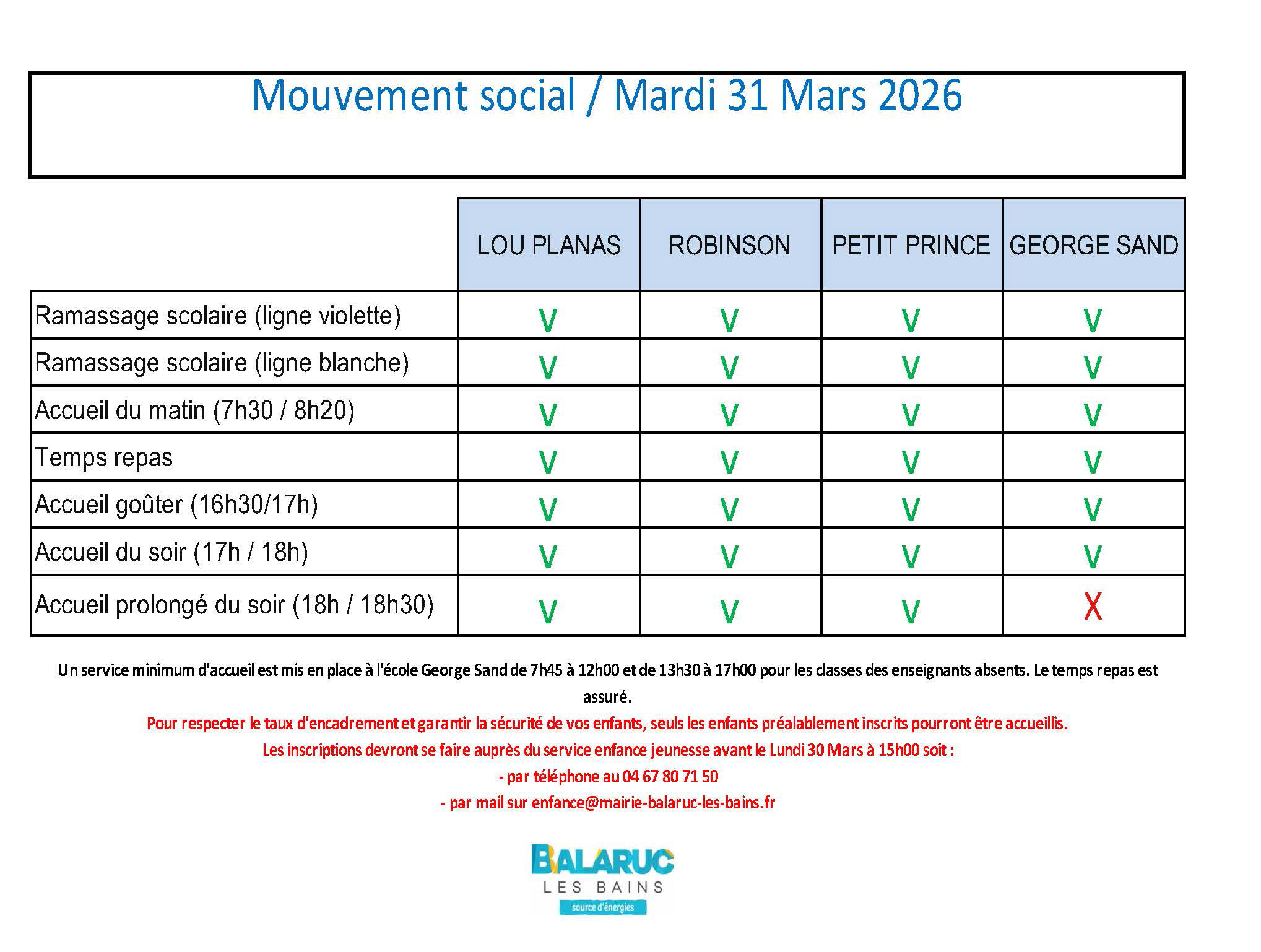 mouvement social 31-03-2026